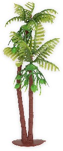 Eine schicke Dekoration, um eine sommerliche Atmosphre zu schaffen.  Die 2-fache Palme aus Kunststoff hat eine Hhe von ca. 10 und 13 cm.