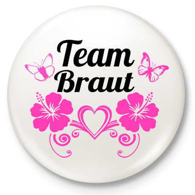 Button Team Braut (wei)