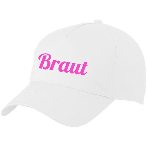 Cap Braut Weiß-Pink