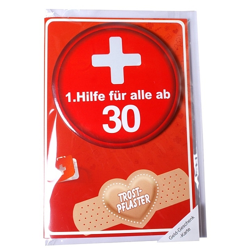 Geschenkkarte mit Erste Hilfe Button 30