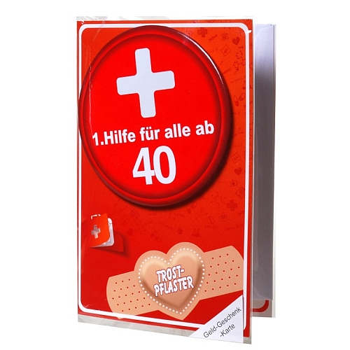 Geschenkkarte mit Erste Hilfe Button 40