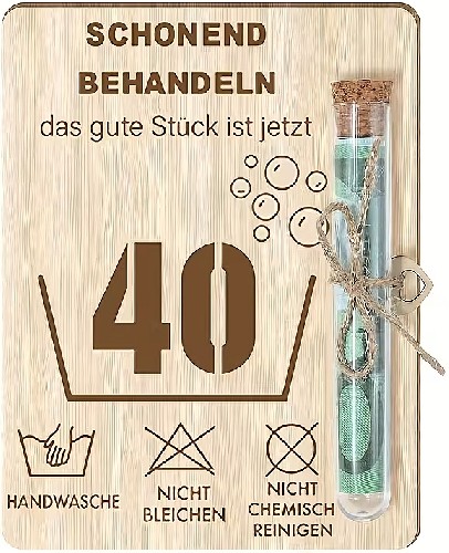 Geldgeschenk Holztafel Schonend behandeln 40