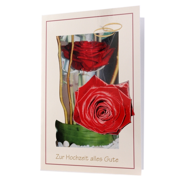 Hochzeitskarte: Rote Rosen