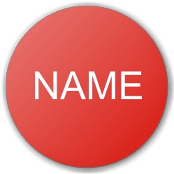 Button Rot mit 5,9 cm Durchmesser, Aufdruck individueller Name in wei