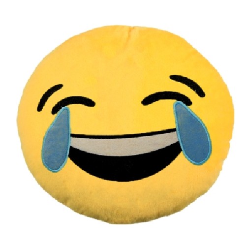 Emoticonkissen L 30 cm - Weinend vor Lachen