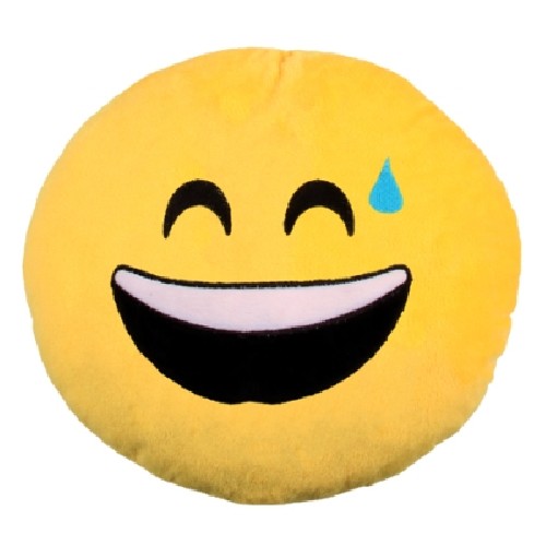Emoticonkissen L 30 cm - Verschwitztes Lachen