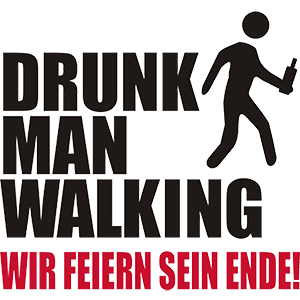 Drunk man walking wir feiern sein Ende Bestellvorschlag 1