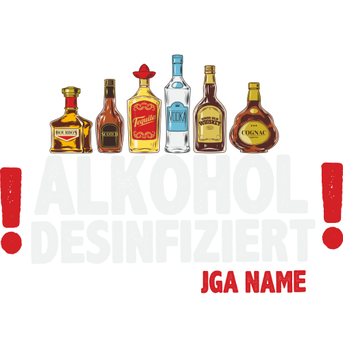 Alkohol desinfiziert - Plakativ und individualisiert